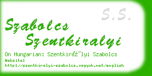 szabolcs szentkiralyi business card